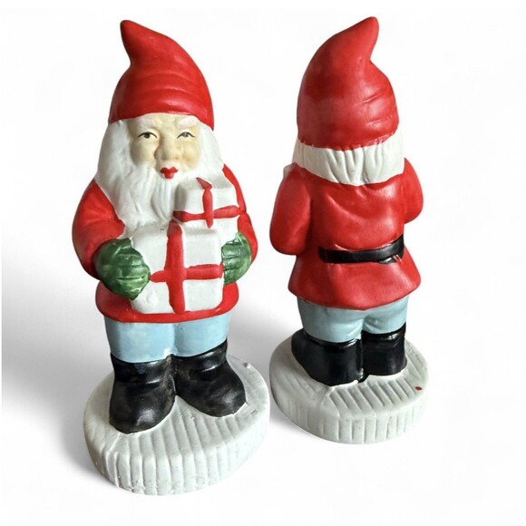 VTG 2 GOT Santa Claus Porcelain Figurines Christmas Gnomes Ceramic Holiday Gifts - Picture 3 of 4